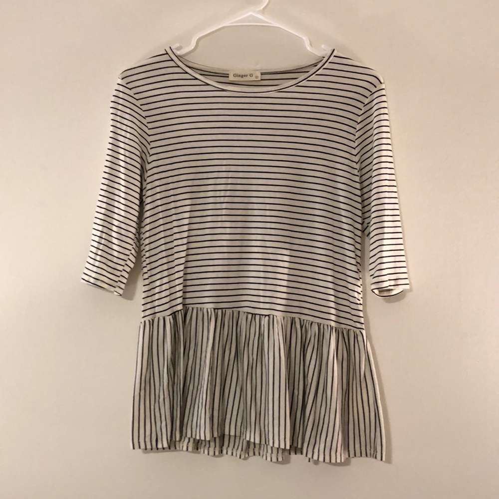 Striped Peplum Top